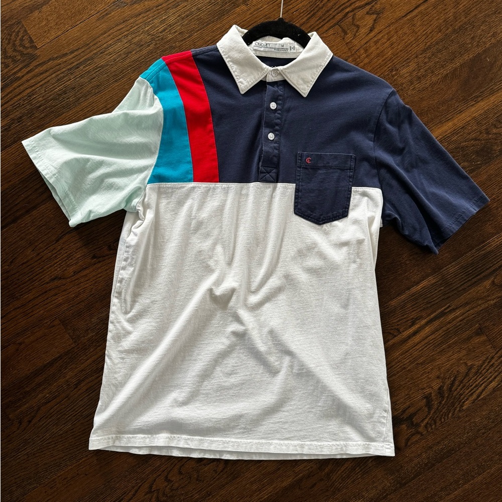 Criquet | Player’s Shirt - Short-sleeved Polo | Blue/Red | M